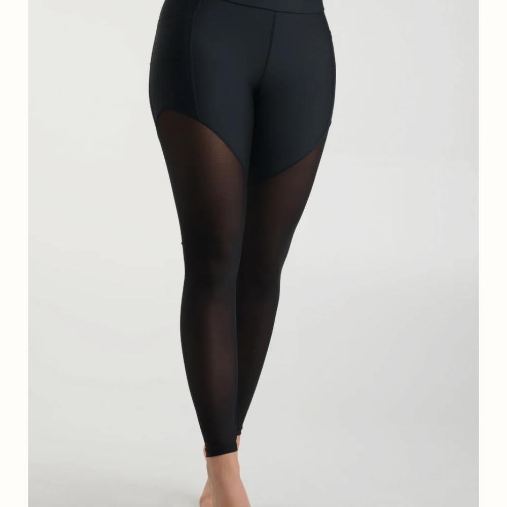 Elegant Black Mesh Leggings